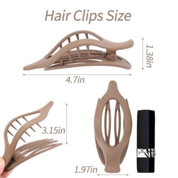 Durable Flat Hair Clips for Women, 6 Neutral Colors