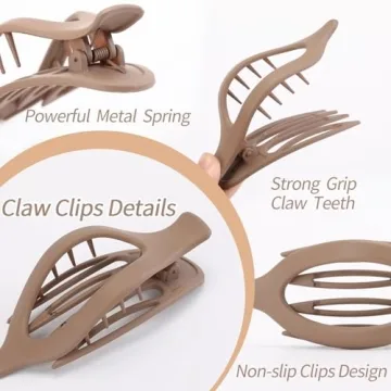 Durable Flat Hair Clips for Women, 6 Neutral Colors