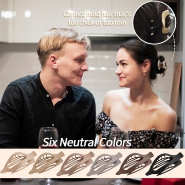 Durable Flat Hair Clips for Women, 6 Neutral Colors