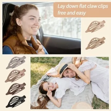 Durable Flat Hair Clips for Women, 6 Neutral Colors