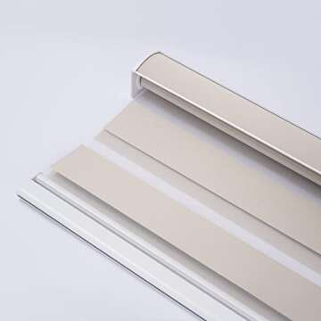 Pumkust Custom Size Zebra Blinds Cordless for Windows(Fits windows18-90in), Blackout Dual Layer Zebra Roller Shades Horizontal, Privacy Light Control Day and Night for Home, Office, Bedroom