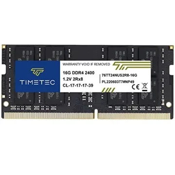 Timetec 16GB DDR4 2400MHz PC4-19200 Non-ECC Unbuffered 1.2V CL17 2Rx8 Dual Rank 260 Pin SODIMM Lapto...