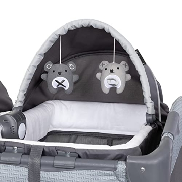 Baby Trend Lil’ Snooze Playard for Twins, Cozy Grey