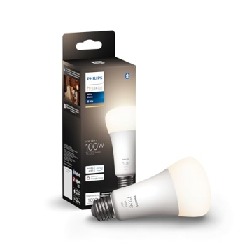 Philips Hue Smart 100W A21 LED Bulb - Soft Warm White Light - 1 Pack - 160LM - E26 - Indoor - Contro...