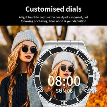 Smart Watch for Android Phones Answer Make Calls SMS Reminder Smartwatch Compatible iPhone Bluetooth Stainless Steel Fitness Watch Men Smart Watches for Men Reloj Inteligente
