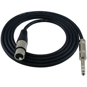 6ft XLR Female to 1/4" TRS Patch Cables - 6 Pack