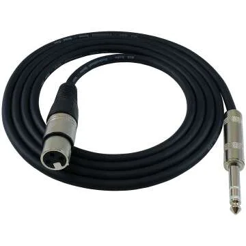 6ft XLR Female to 1/4" TRS Patch Cables - 6 Pack