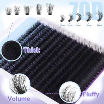 D Curl Lash Clusters Fluffy Lash Extension 80D Volume Cluster Lashes Thick Eyelash Extensions Individual Eyelashes 280Pcs Wispy Fake Lashes by Geeneiya