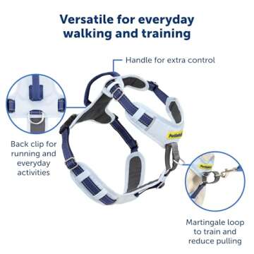 PetSafe Easy Walk Comfort No-Pull Dog Harness Full-Body Padding - Better Walks on The First Use - 5 Points of Adjustment Medium/Large, Blue