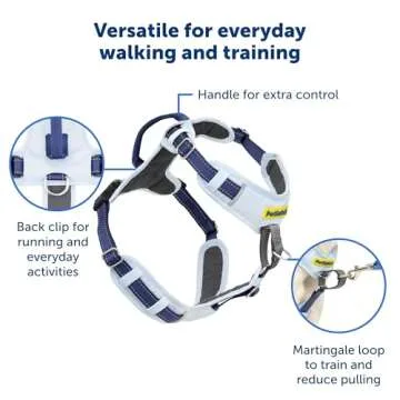PetSafe Easy Walk Comfort No-Pull Dog Harness Full-Body Padding - Better Walks on The First Use - 5 Points of Adjustment Medium/Large, Blue