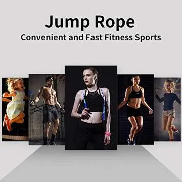 [JUMP Yuedong] Jump Rope Beaded Jump Rope, Skipping Rope Adjustable for Adult Kids, Tangle-Free Speed Rope for Double Dutch Boxing Workout Exercise Fitness Weight Loss (Handle Style 1 - Black)