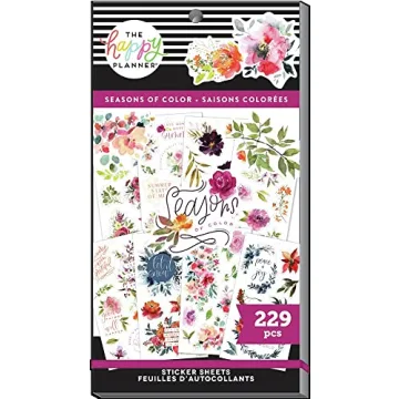 Vibrant Happy Planner Sticker Pack - 229 Multi-Color, Easy Peel Stickers for Creative Planning