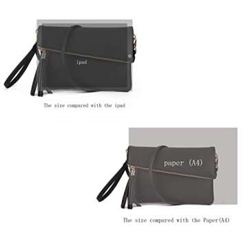 JIARUO Small Girls Tassel Fold Cover Sling Leather Women Crossbody Bag Handbag Purse (black)