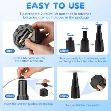 hyxjzh Fly Fans - Holographic Blades for Outdoor Dining Protection