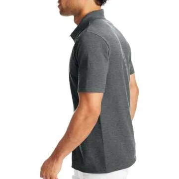 Hanes Men's Short Sleeve X-Temp W/ FreshIQ Polo, Charcoal Heather, XX-Large