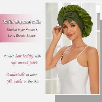 Satin Silk Bonnet for Sleeping, Jumbo Size, Hair Protection