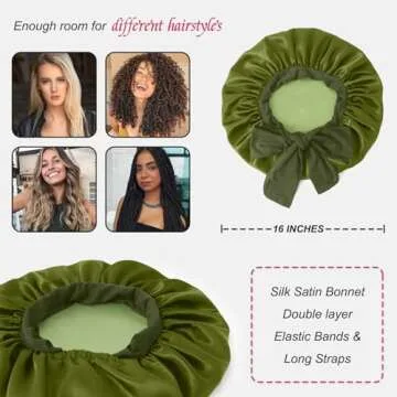 Satin Silk Bonnet for Sleeping, Jumbo Size, Hair Protection
