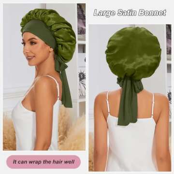 Satin Silk Bonnet for Sleeping, Jumbo Size, Hair Protection