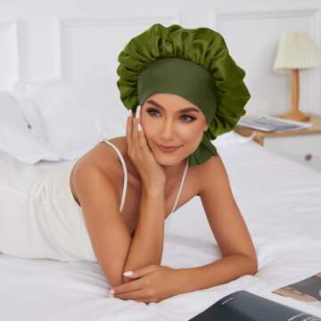 Satin Silk Bonnet for Sleeping, Jumbo Size, Hair Protection