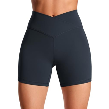 CRZ YOGA Womens Butterluxe Crossover Biker Shorts 5 Inches