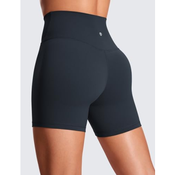 CRZ YOGA Womens Butterluxe Crossover Biker Shorts 5 Inches