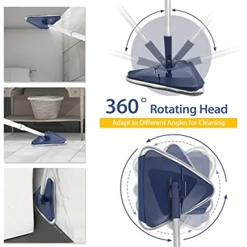 ZUBULUN Wall Mop with 82" Handle & 360° Rotating Head