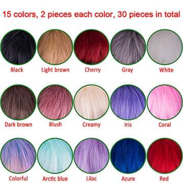 SIQUK 30-Piece Set of Colorful Faux Fox Fur Pom Poms for DIY Hats and Accessories