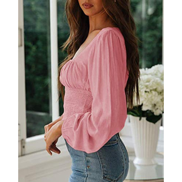 CNJFJ Women's Sexy Frill Crop Top - Retro Fashion Blouse