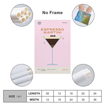 Espresso Martini Cocktail Poster Canvas Wall Art