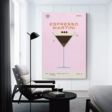 Espresso Martini Cocktail Poster Canvas Wall Art