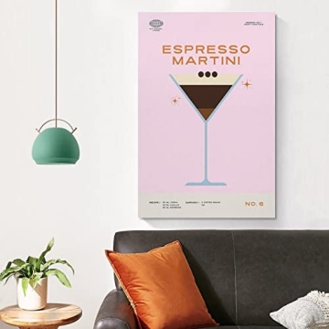 Espresso Martini Cocktail Poster Canvas Wall Art