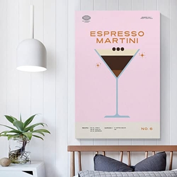 Espresso Martini Cocktail Poster Canvas Wall Art