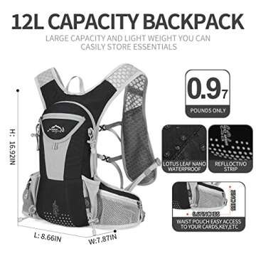 IX INOXTO Hydration Pack Backpack, Lightweight Water Backpack with 2L Hydration Bladder Daypack for ...
