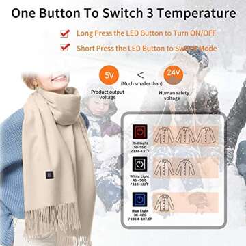Electric Heated Scarf for Women - USB Heating Neck Warmer