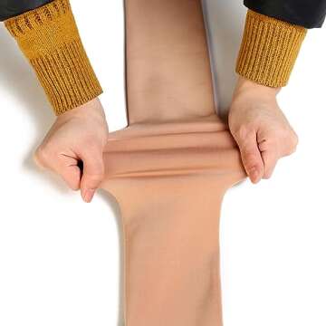 Blostirno Women's Fleece Lined Tights Thermal Pantyhose Leggings Opaque Winter Warm Thick Stockings Tights(Footed Camel Tan 2 Pack XS/S)