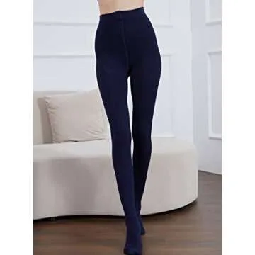 GLANCIA Fleece Lined Tights for Women 2 Pairs Warm Thermal Opaque Footed Winter Tights