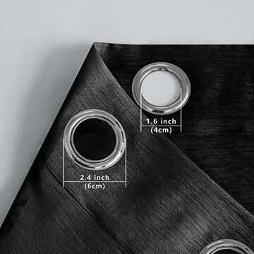 Mrs.Naturall Black Sheer Curtains 84 Inches Long for Living Room Set of 2 Panels Ring Grommet Window Curtain Panels for Bedroom 52x84 Inch Length