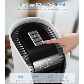 Tower Fan for Bedroom,Quiet Floor Fan,90° Oscillating Bladeless Fan,Portable Fan with 3 Speeds, Timer, Night Light, LED Display,Rechargeable Desk Fan for Home Office(10000mAh)