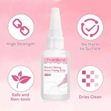 Professional Elastic String Kont Fixing Drip 60g, Clear 60g Glue for Fixing Stretchy Bracelets, Perfect for Clay Beads and Jewelry Making Supplies