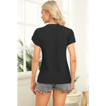 Stylish SAUKOLE Women's Petal Sleeve Summer Tops