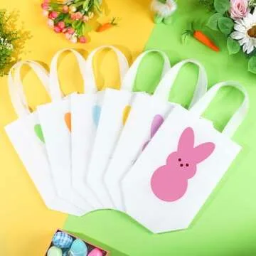 12 Pcs Easter Non-Woven Gift Bags for Your Celebrations