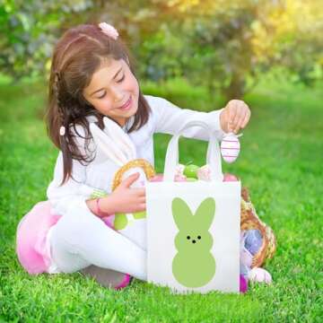 12 Pcs Easter Non-Woven Gift Bags for Your Celebrations
