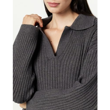 Marcy Ribbed Collar Pullover for Stylish Comfort