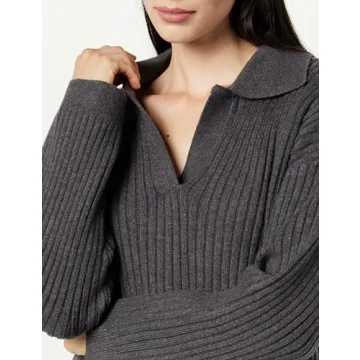 Marcy Ribbed Collar Pullover for Stylish Comfort