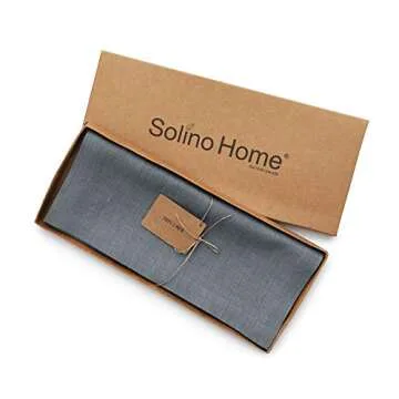 Solino Home 14x36 Handcrafted Pure Linen Table Runner