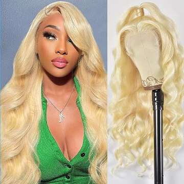 Alimoonbeam 613 Lace Front Wig Human Hair 13x4 Body Wave Blonde Lace Frontal Wigs Human Hair 180% De...