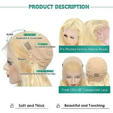 Alimoonbeam 613 Lace Front Blonde Body Wave Wig