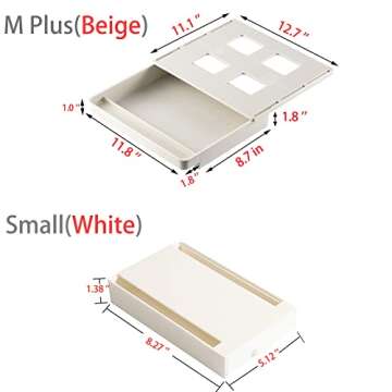 GGIANTGO Under Desk Drawer, Self-Adhesive Under Desk Storage, Desk Drawer Organizer for Office Home Stationery (Medium and Small-White)