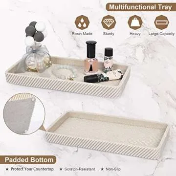 Beige Bathroom Accessories Set 4 Pcs for Stylish Organization