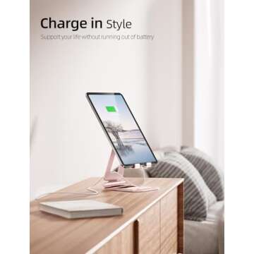 Nulaxy Aluminum Dual Foldable iPad Stand, Fully Adjustable Desktop Tablet Holder, iPad Accessories f...